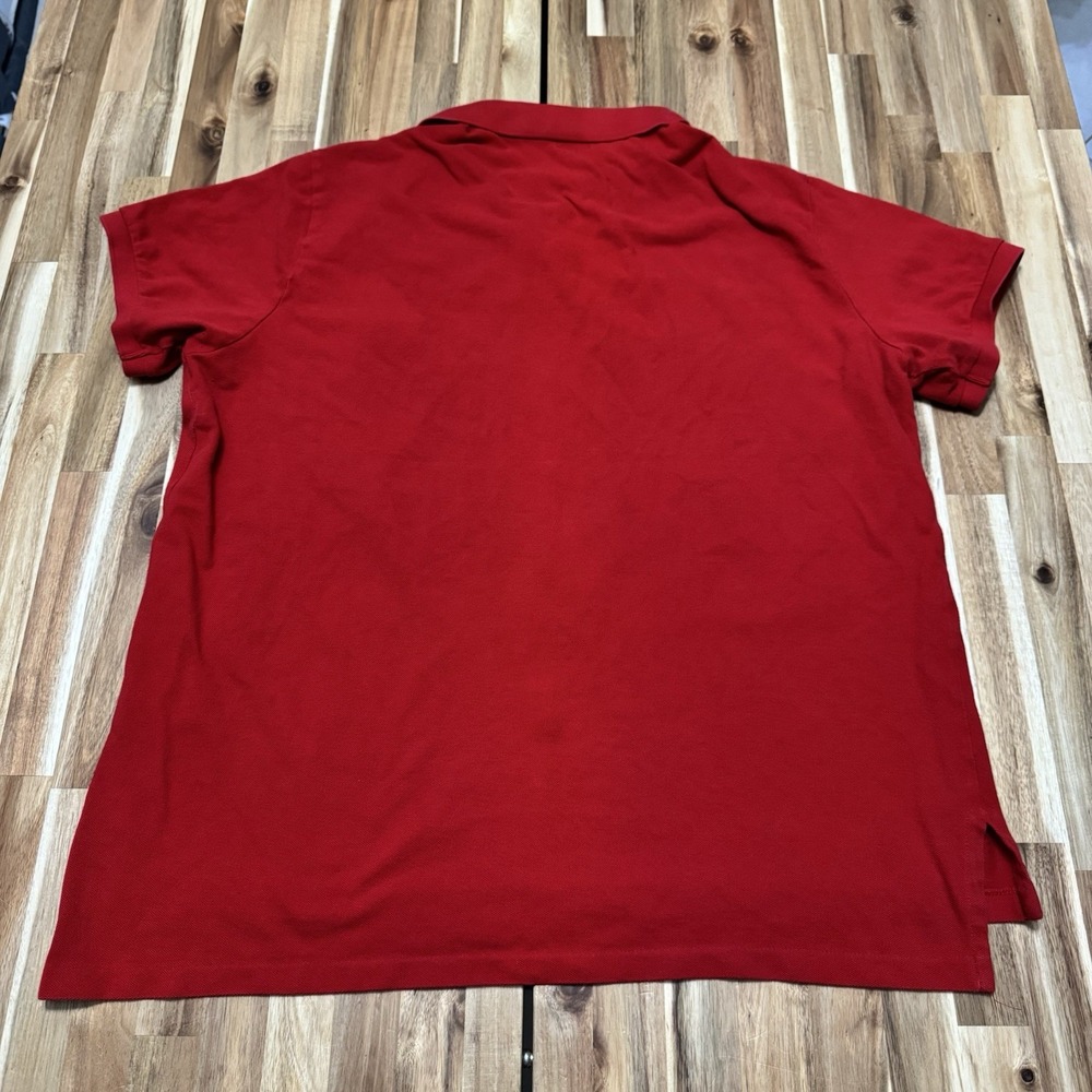 Ralph Lauren Polo Shirt Mens 2XL Red Custom Fit Big Pony USA Flag Rugby Preppy‎ - Picture 5 of 8